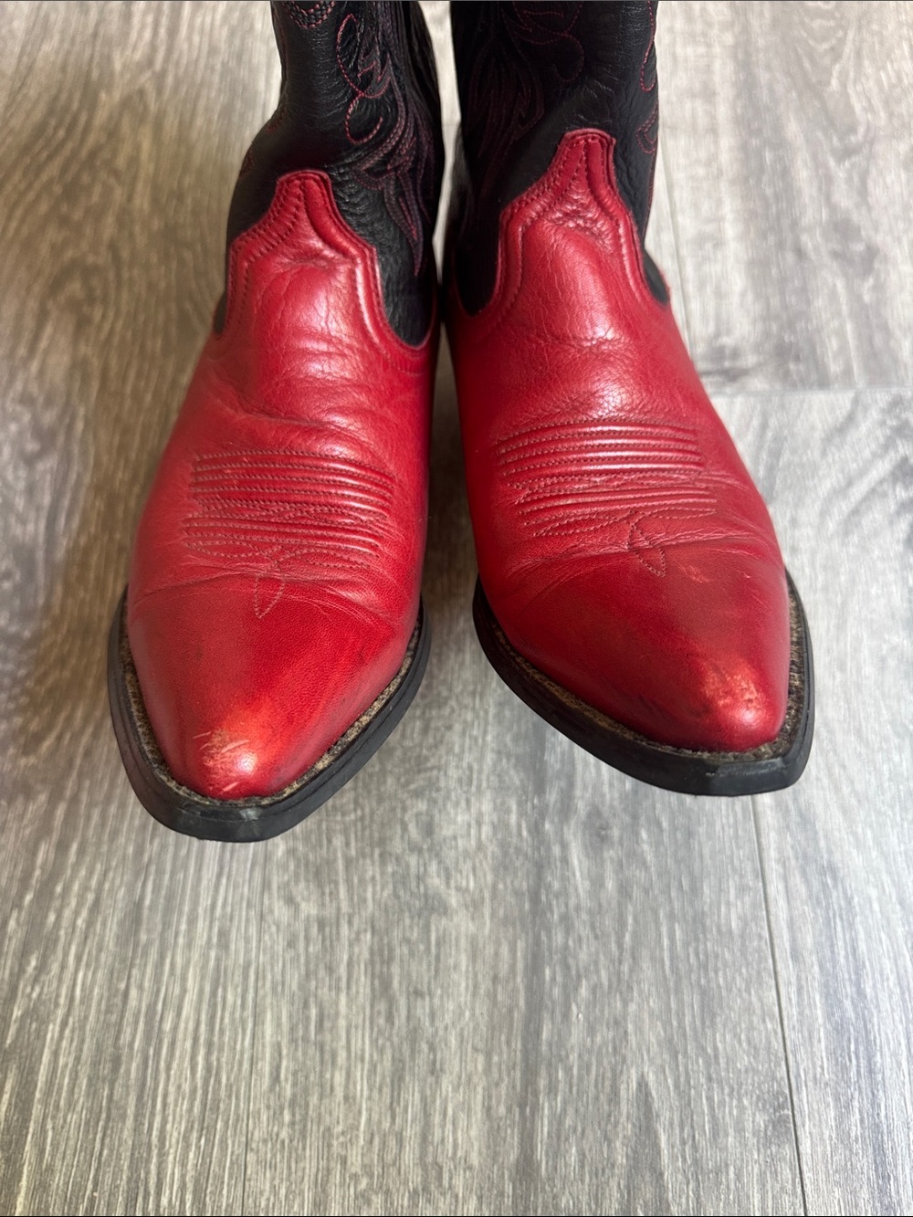 Ariat cowboy boots Black and Red Leather Western Heeled Boots - Picture 8 of 12